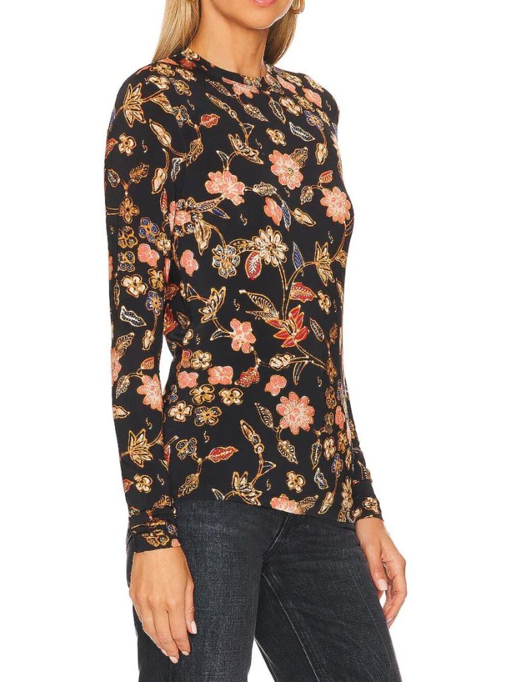 Ulla Johnson Goddess long sleeve top in Odessa floral print stretch jersey top S - Picture 2 of 7